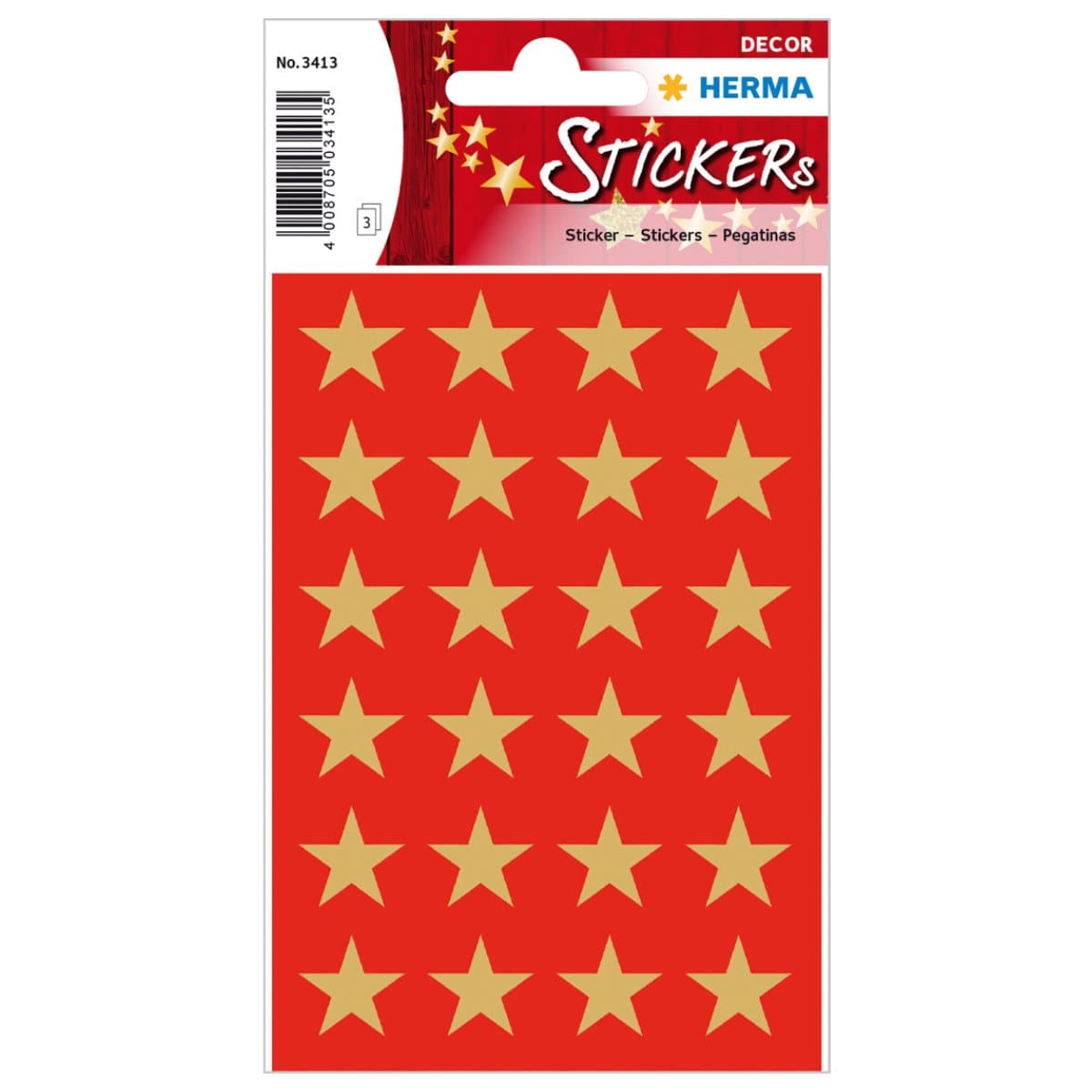 Herma Decor Stickers STARS, 15 mm, 72/pack, Gold
