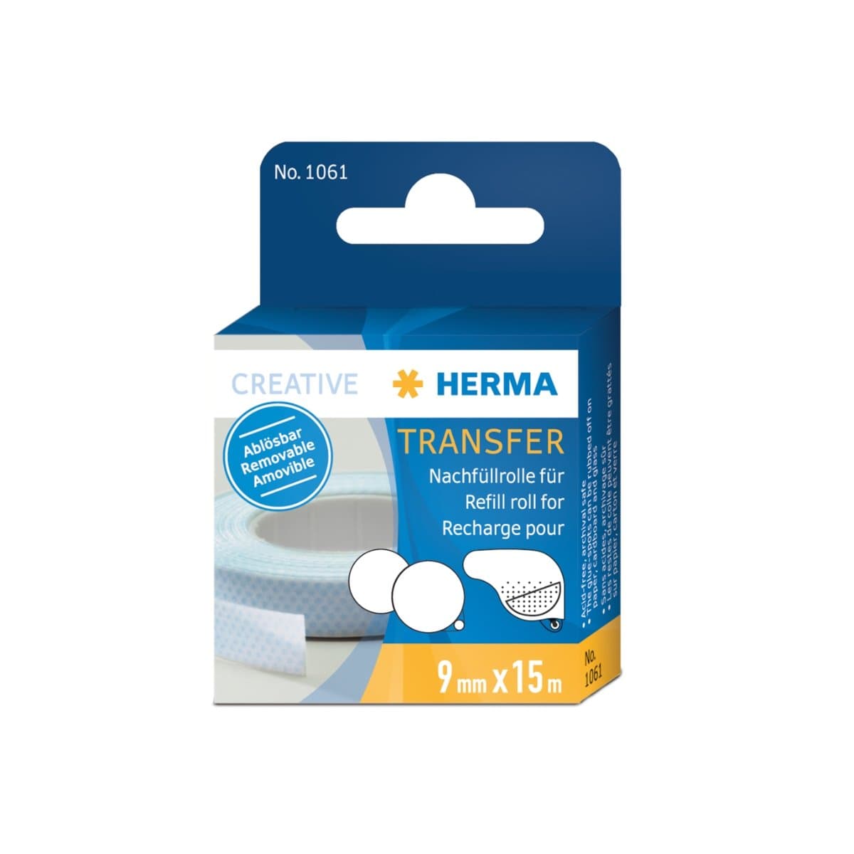 Herma Transfer Glue Refill, removable, 9 mm x 15 m