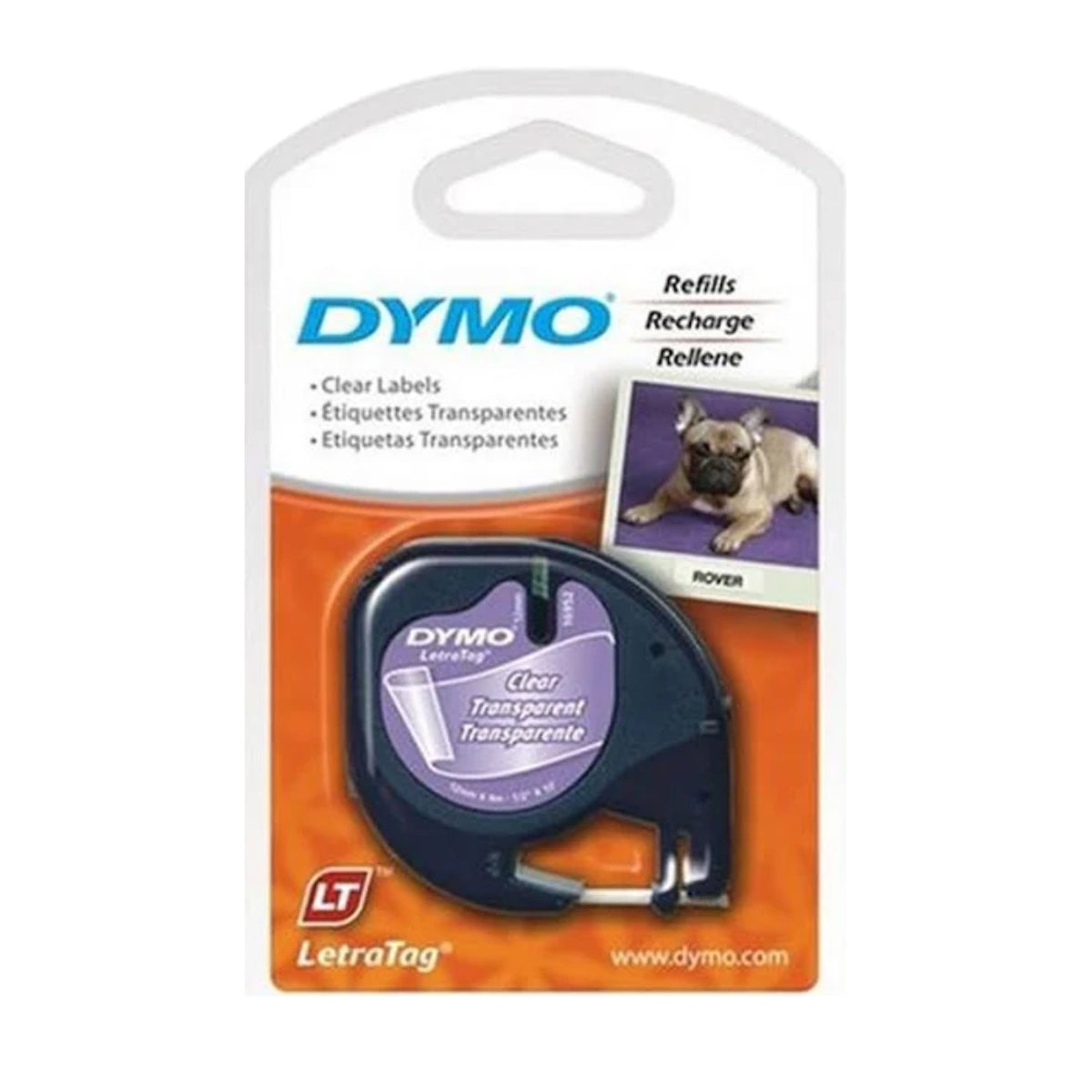 Dymo LT Plastic Labels, 12 mm x 4 m, Clear - 12267