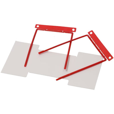 dufco D-Clips, Plastic Coated Wire Filing Strips, prong length 11.5 cm, 100/box, Red