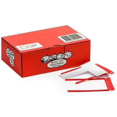 dufco D-Clips, Plastic Coated Wire Filing Strips, prong length 11.5 cm, 100/box, Red