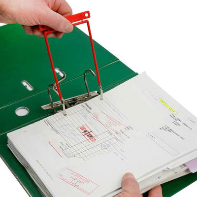 dufco D-Clips, Plastic Coated Wire Filing Strips, prong length 11.5 cm, 100/box, Red