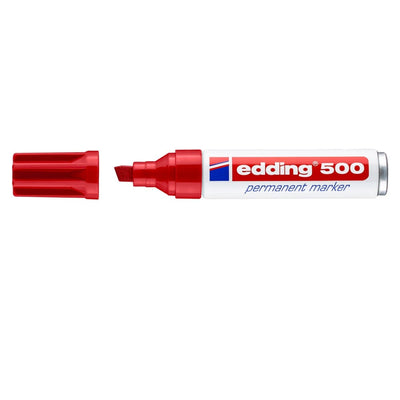 edding 500 Permanent Marker, 2-7mm Chisel Tip, Red
