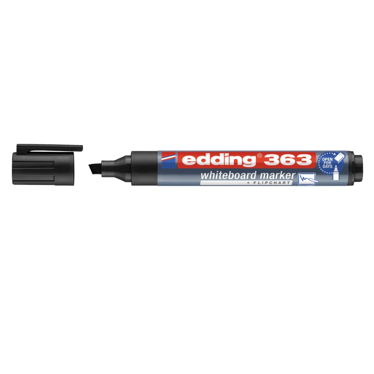 edding 363 Whiteboard/Flipchart Marker, 1-5mm Chisel Tip, Black
