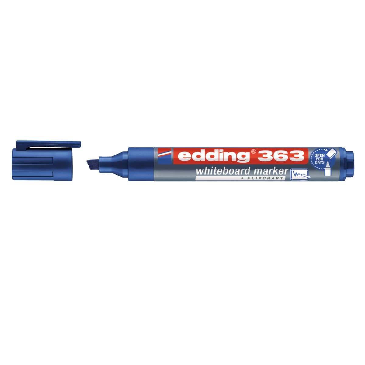 edding 363 Whiteboard/Flipchart Marker, 1-5mm Chisel Tip, Blue