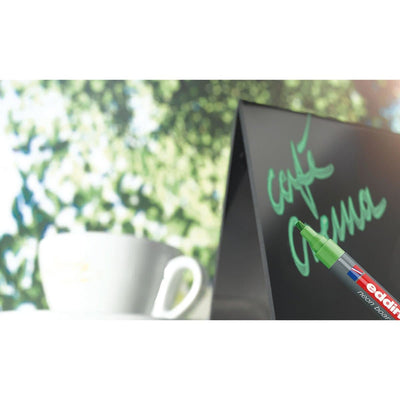 edding 725 Fluorescent Neon Black- and UV Light, Board Marker, 2-5mm Chisel, Neon Green