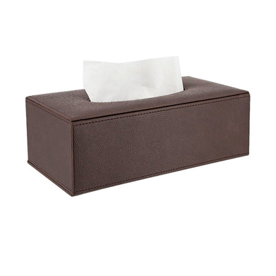 Konrad S. Tissue Box Cover, rectangular 25 x 13 x 8.5cm, PU Leather, Brown