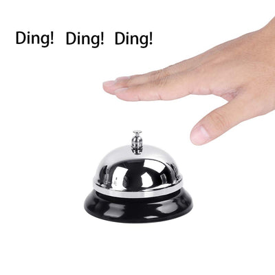 FIS Counter Call Bell for Reception, Medium 8.5 x 5.5 cm, Black/Steel