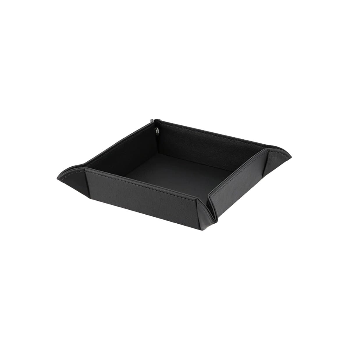 Konrad S. Coin Tidy Tray, 14 x 14 x 4cm, PU Leather, Black