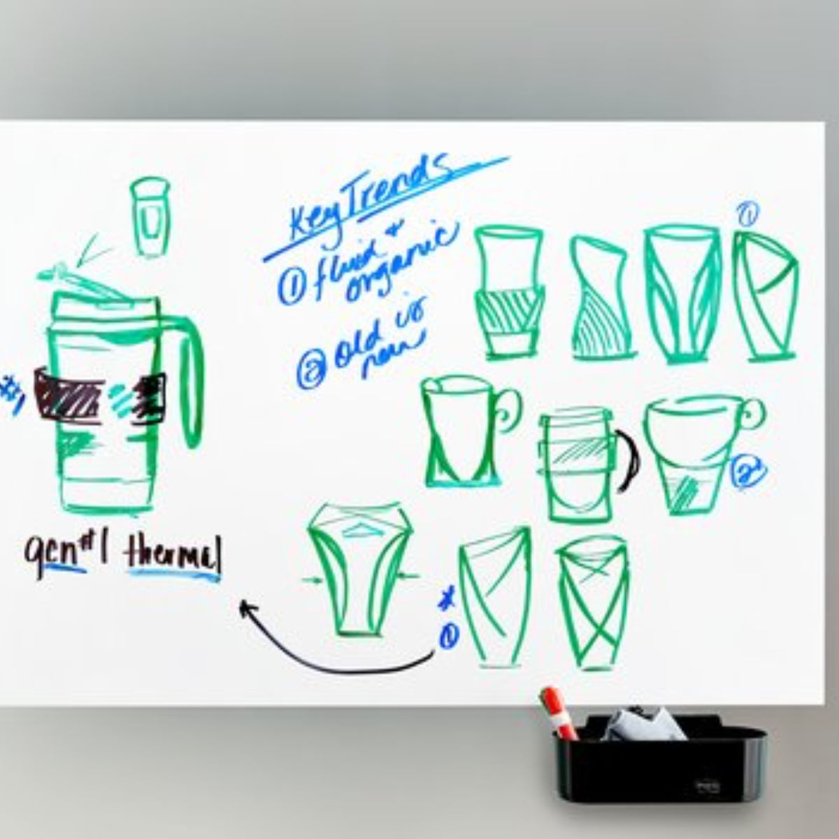 3M Post-it Dry Erase Surface Magic-Chart Accessory Tray, Black