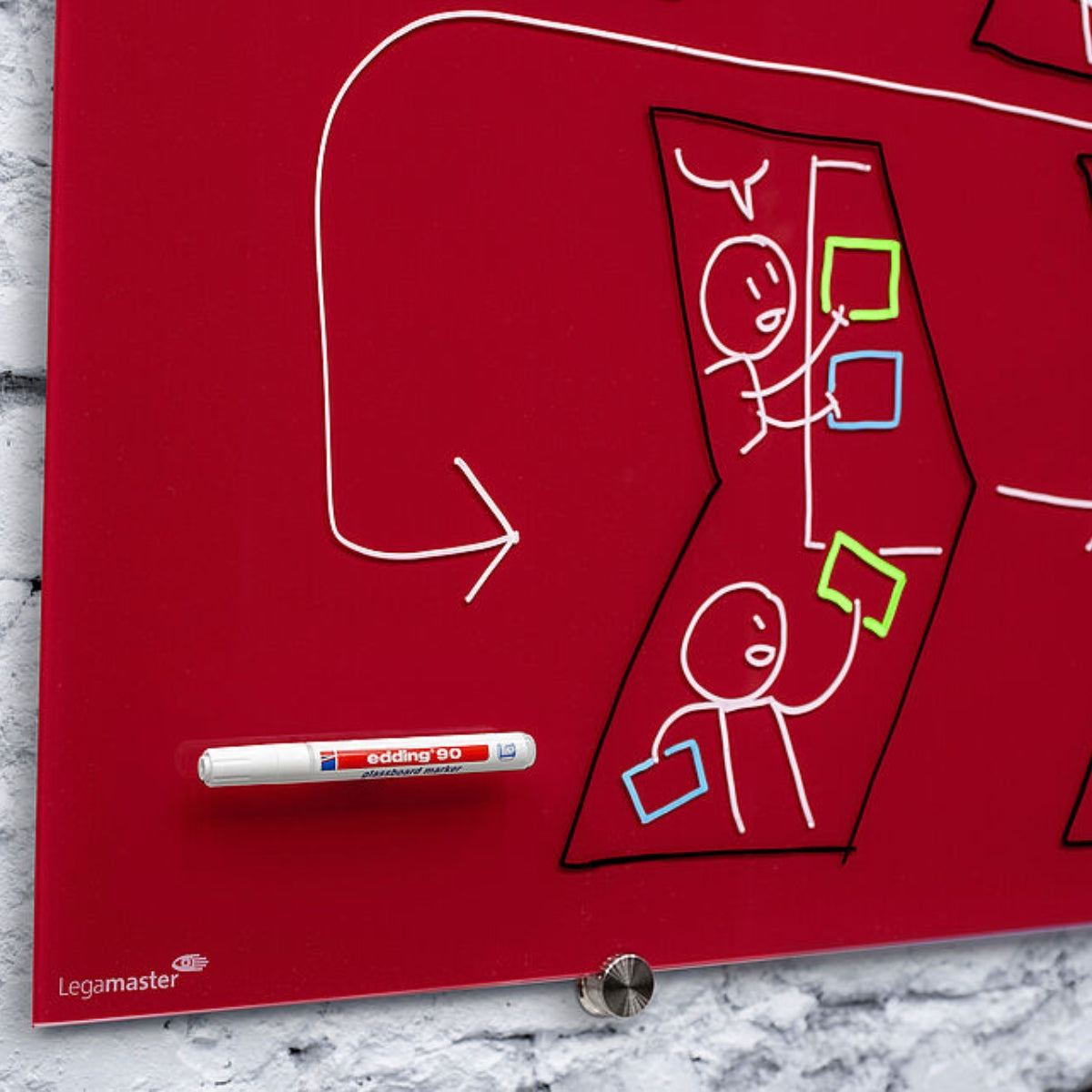 edding 90 Glassboard Marker, 2-3mm Bullet Tip, Light Blue