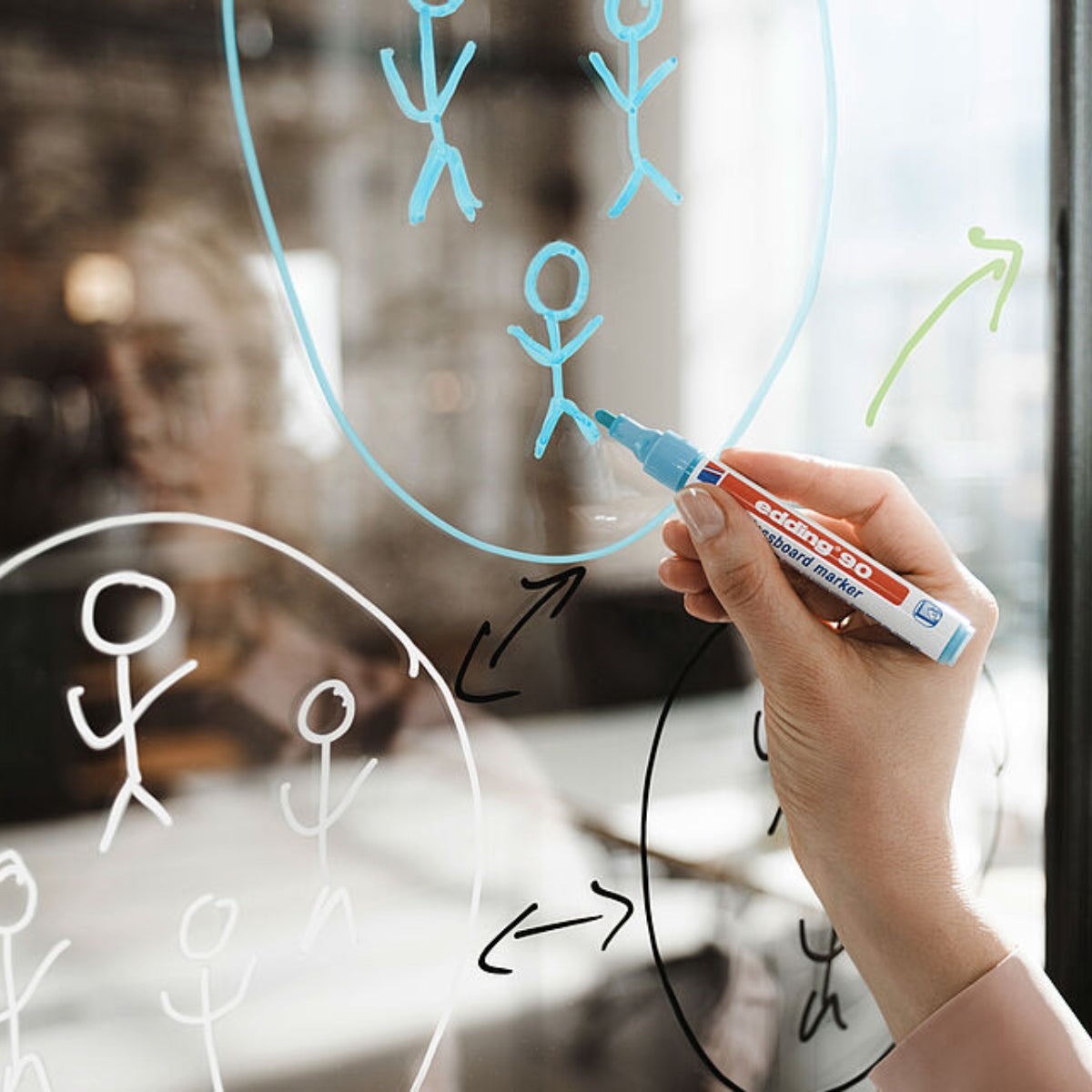 edding 90 Glassboard Marker, 2-3mm Bullet Tip, Violet