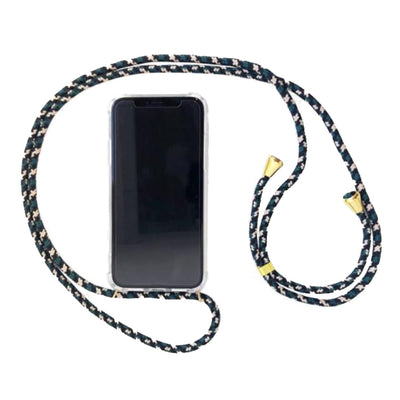 Crossbody and Necklace Phone Case for iPhone, Green Camouflage