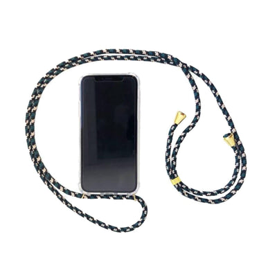 Crossbody and Necklace Phone Case for iPhone, Green Camouflage