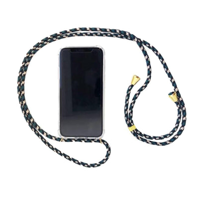 Crossbody and Necklace Phone Case for iPhone, Green Camouflage