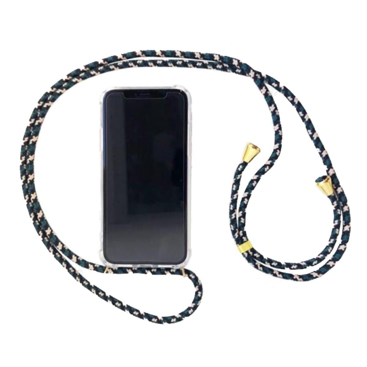 Crossbody and Necklace Phone Case for iPhone, Green Camouflage