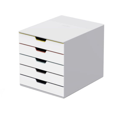Durable Varicolor  MIX 5 - File Cabinet with 5 Colourful Drawers, White/Light Grey
