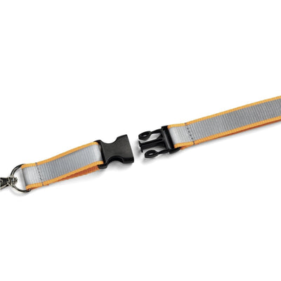 Durable Reflective Textile Lanyard 20 mm, Orange/Silver