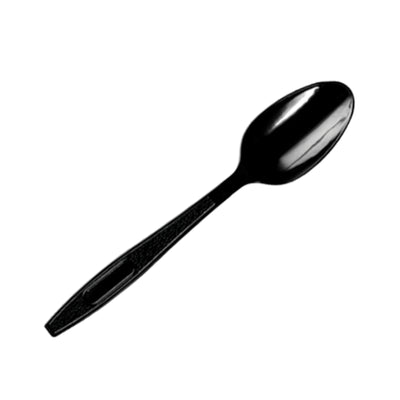 Falconpack Premium Plastic Spoon, large, Heavy Duty, 50/pack, Black