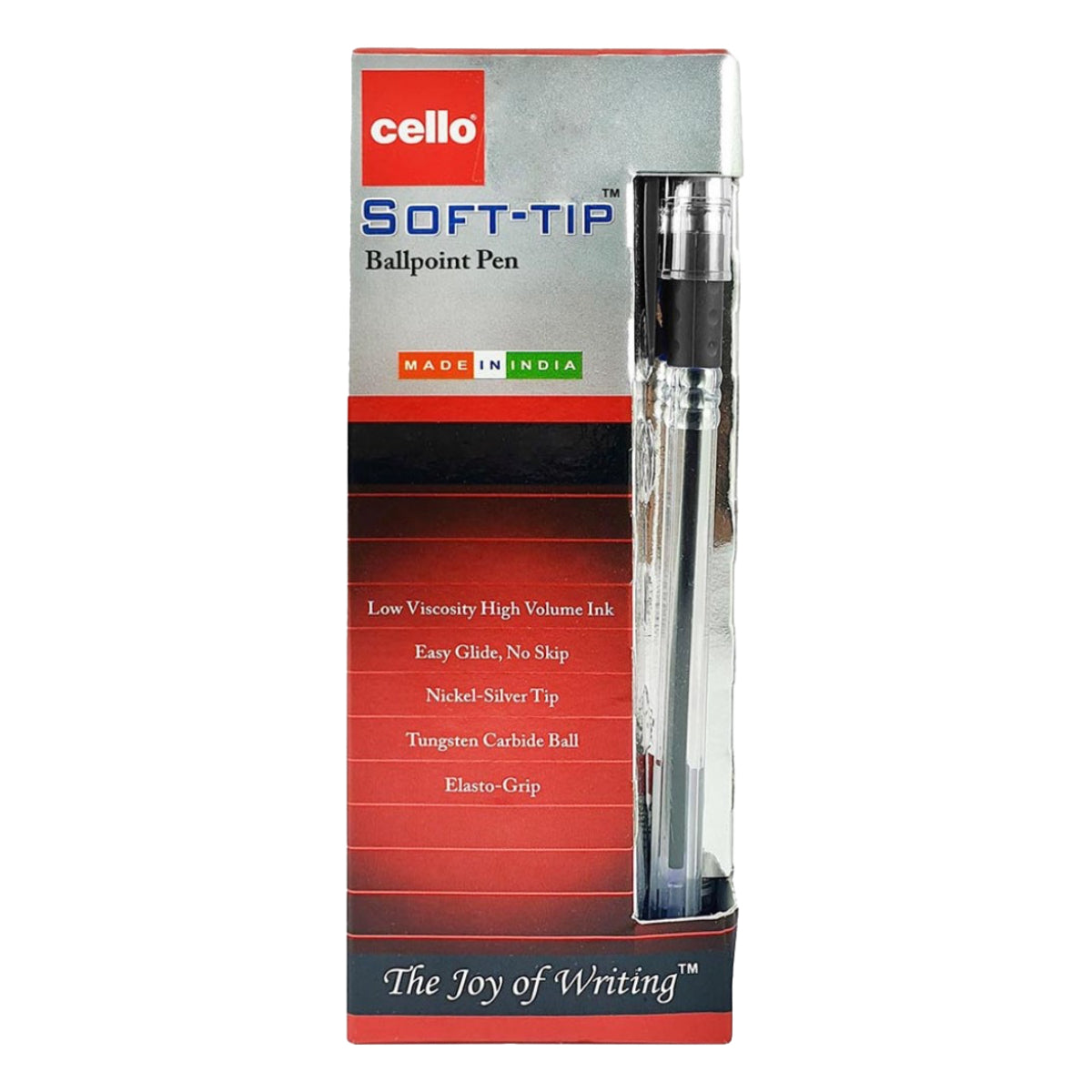 Cello Ballpoint Pen soft tip, 0.7mm, 12/box, Black