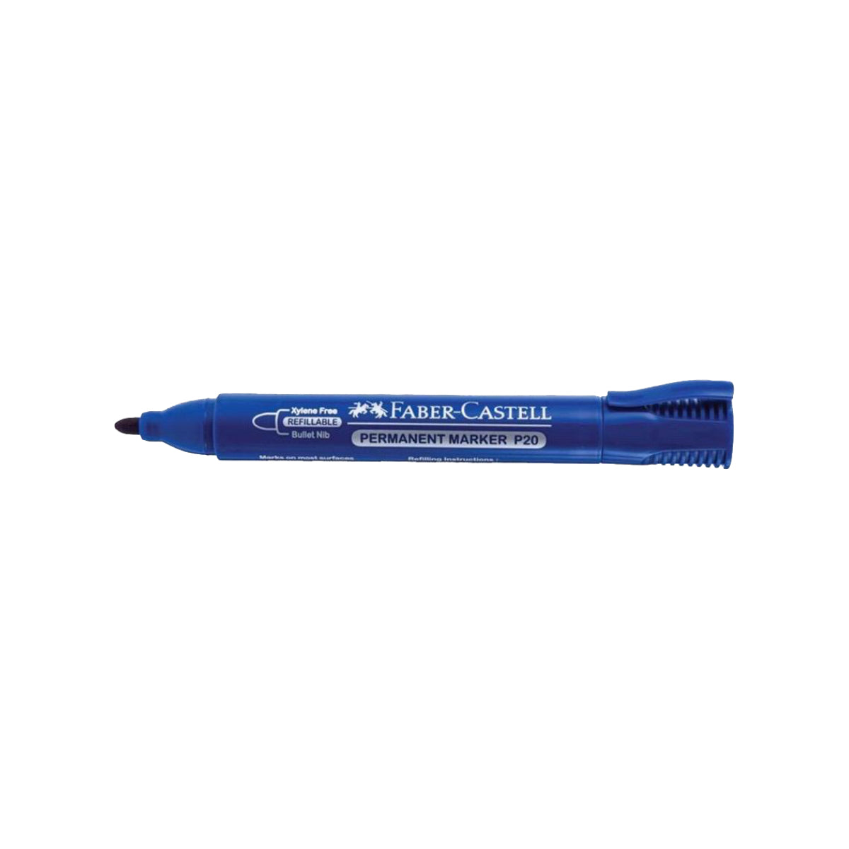 Faber Castell Permanent Marker P20, Bullet Tip, Blue