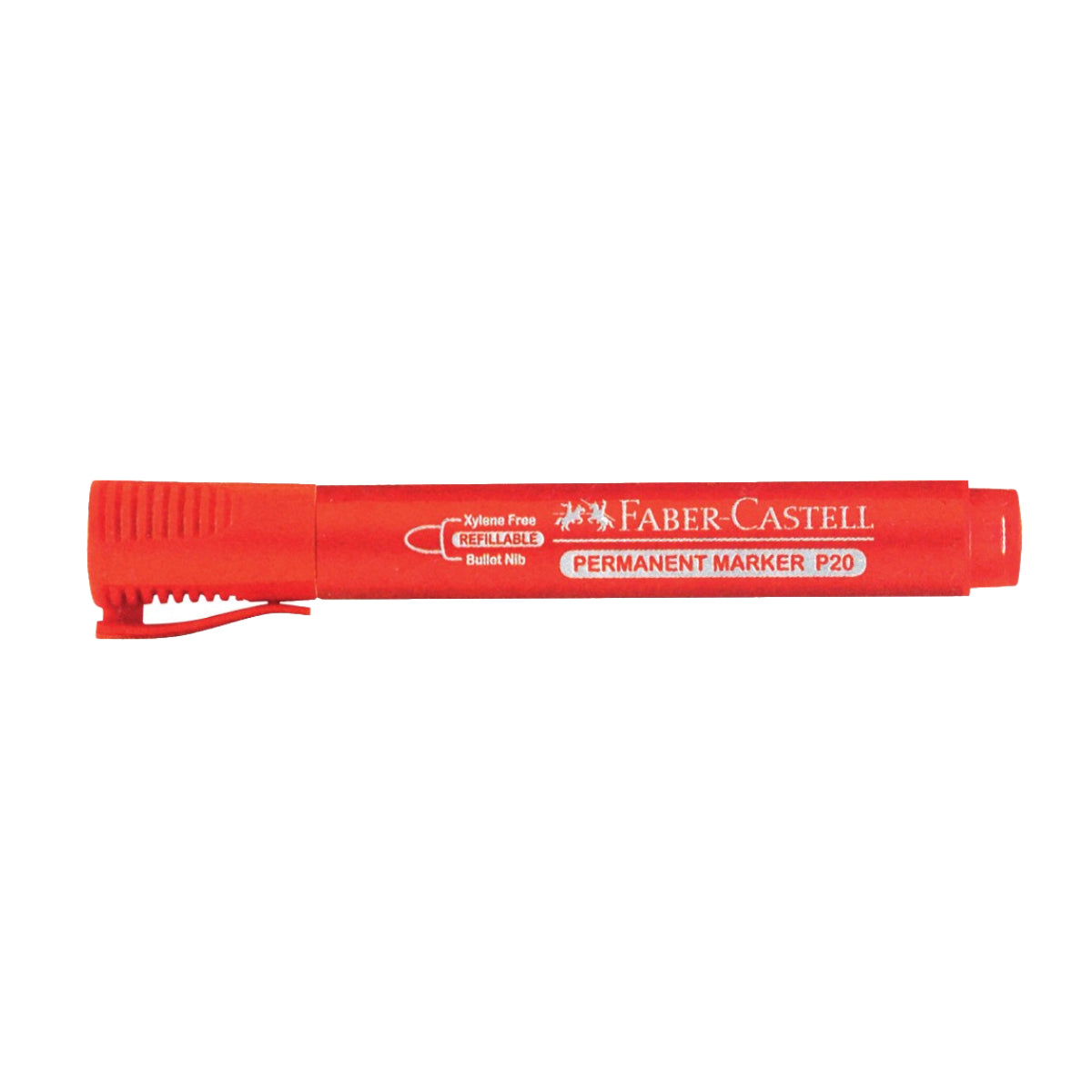 Faber Castell Permanent Marker P20, Bullet Tip, Red