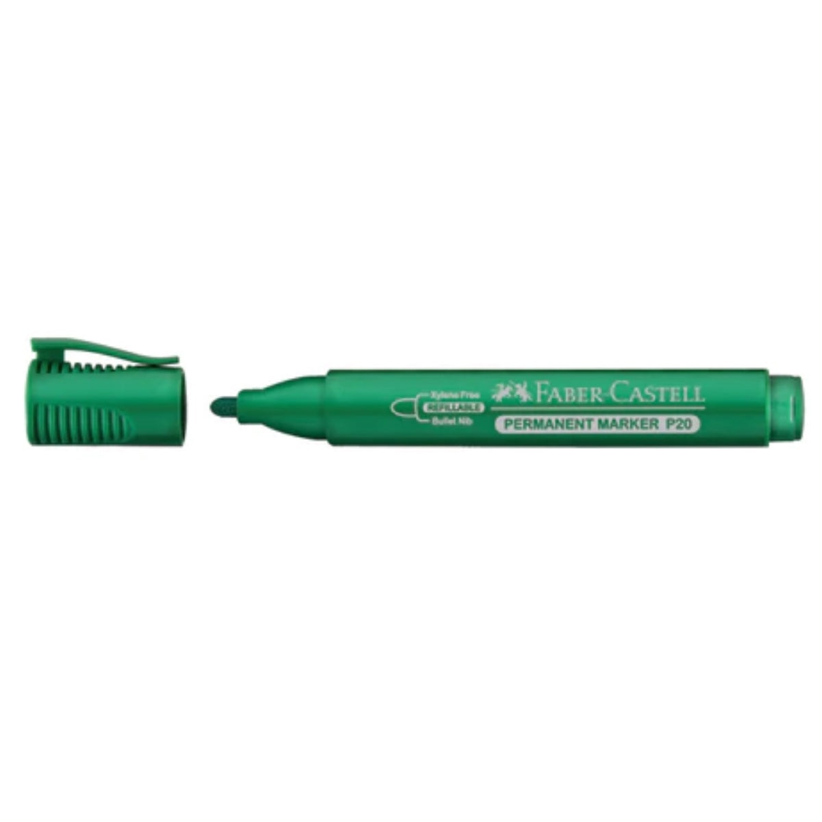 Faber Castell Permanent Marker P20, Bullet Tip, Green