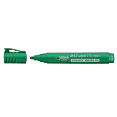 Faber Castell Permanent Marker P20, Bullet Tip, Green