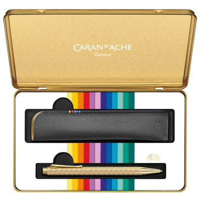 CARAN d'ACHE ECRIDOR SUNLIGHT Gift Set, Ballpoint Pen & Leather Case - Limited Edition