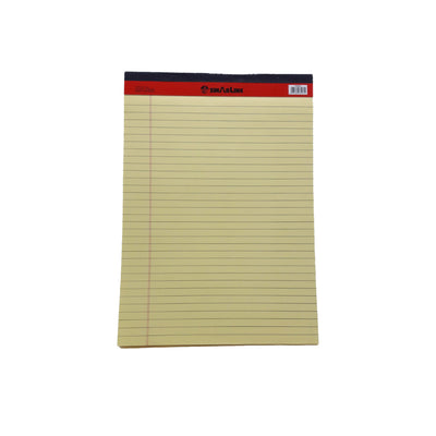 Sinarline Legal Pad, line ruled, 56gsm, 50sheets/pad, Yellow, Assorted Sizes