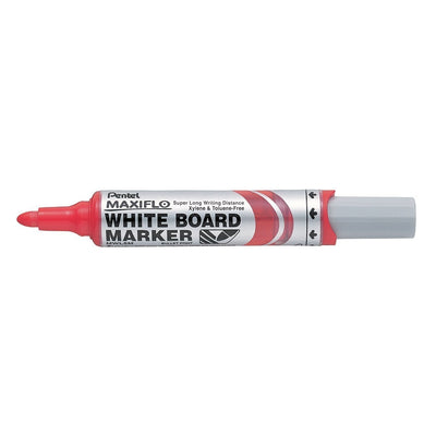 Pentel Maxiflo White Board Marker, Bullet Point 2.5mm, 12/box, Red