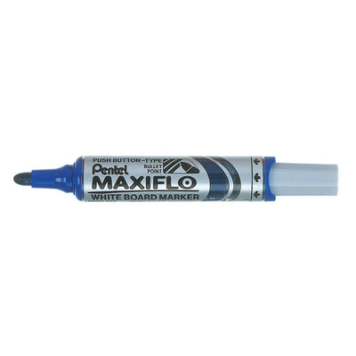 Pentel Maxiflo White Board Marker, Bullet Point 2.5mm, 12/box, Blue