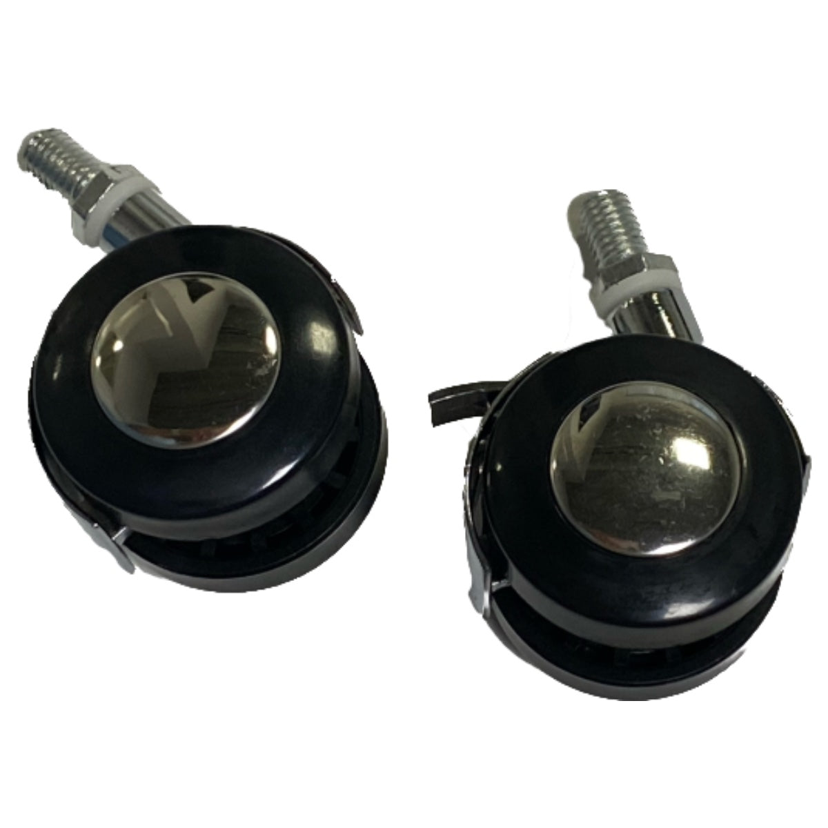 System4 Caster for Soft Floor, Set of 2, Black/Chrome