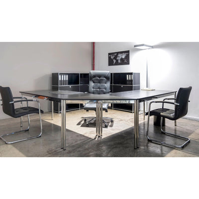System4 Desk 160 x 80 cm, Chrome Base, Tabletop MDF Wood, Available in White and Black