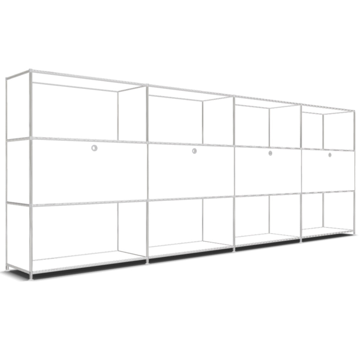 System4 Roomdivider with Hatches, 303 x 118 x 40 cm, White