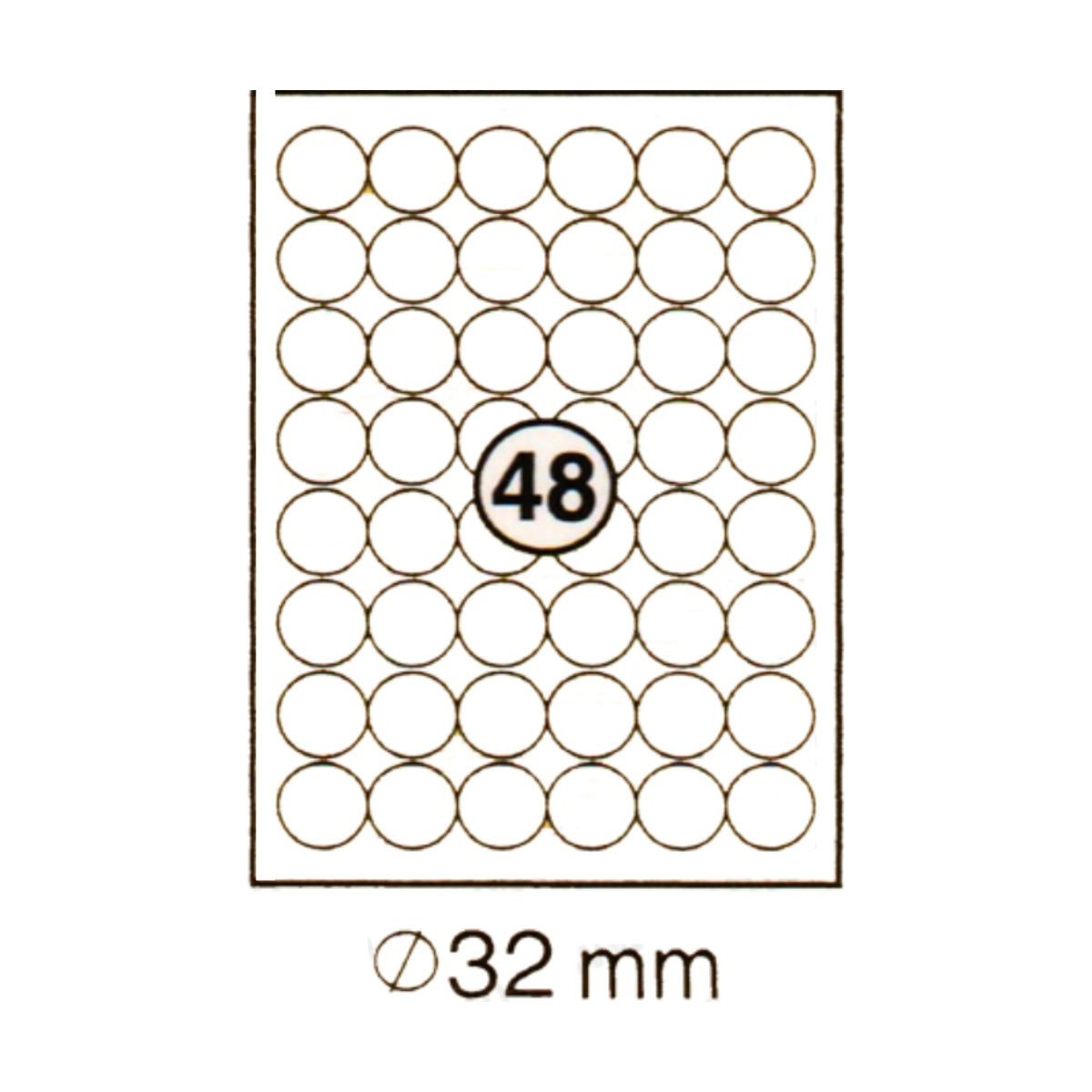 xel-lent  48 labels/sheet, round, diameter 32mm, 100sheets/pack, White