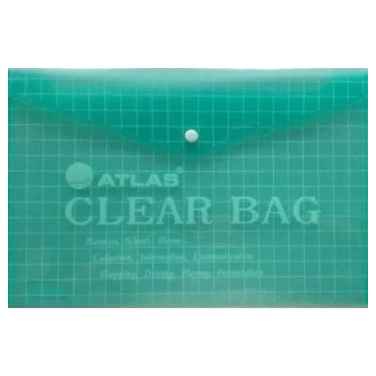 Atlas Document Bag "My Clear Bag" F/S, 12/pack, Green