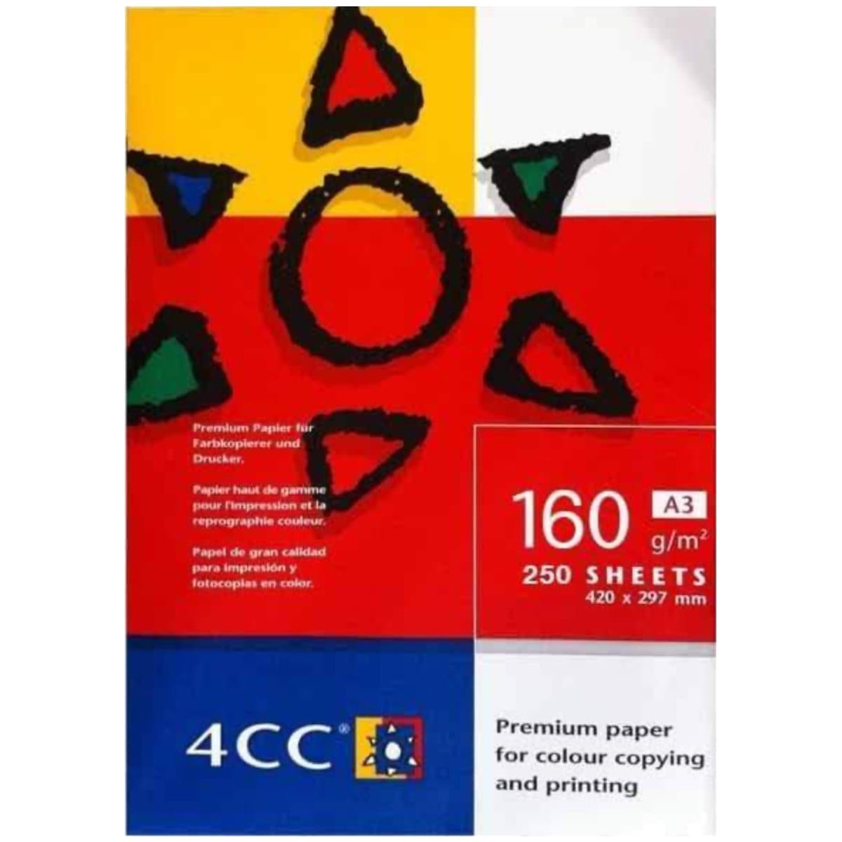 4CC Premium Paper A3, 160gsm, 250sheets/pack, White