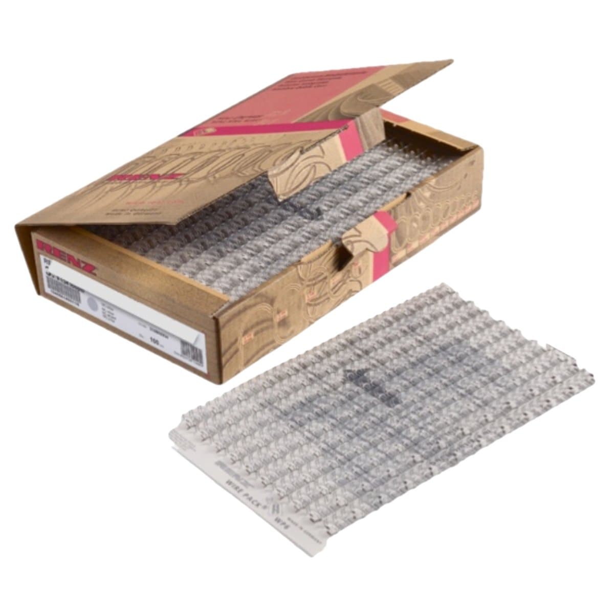 Renz Wire Binding Rings 3:1", 34 Loops, 100/box, Black