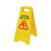 A-Shape Folding Safety Sign, CAUTION WET FLOOR, 62cm, Yellow