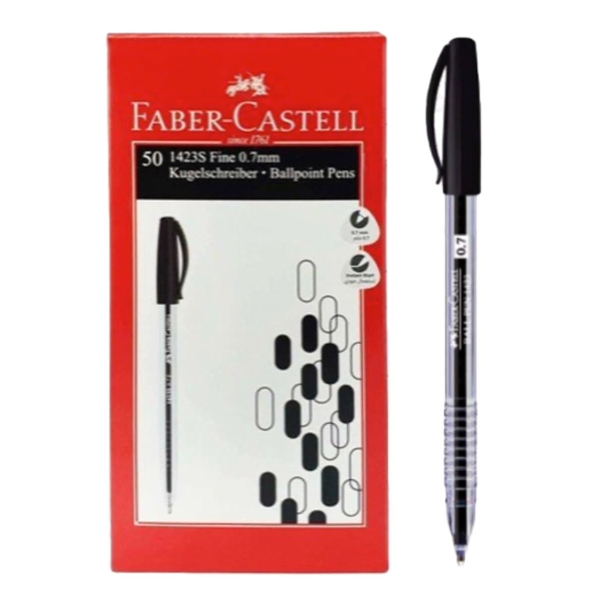 Faber Castell Ballpen 1423, 0.7mm, 50/box, Black