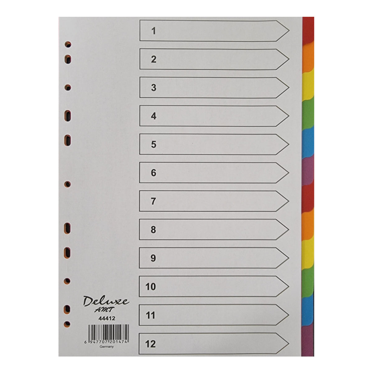 Deluxe Divider Manila Colored A4, 12 Tabs