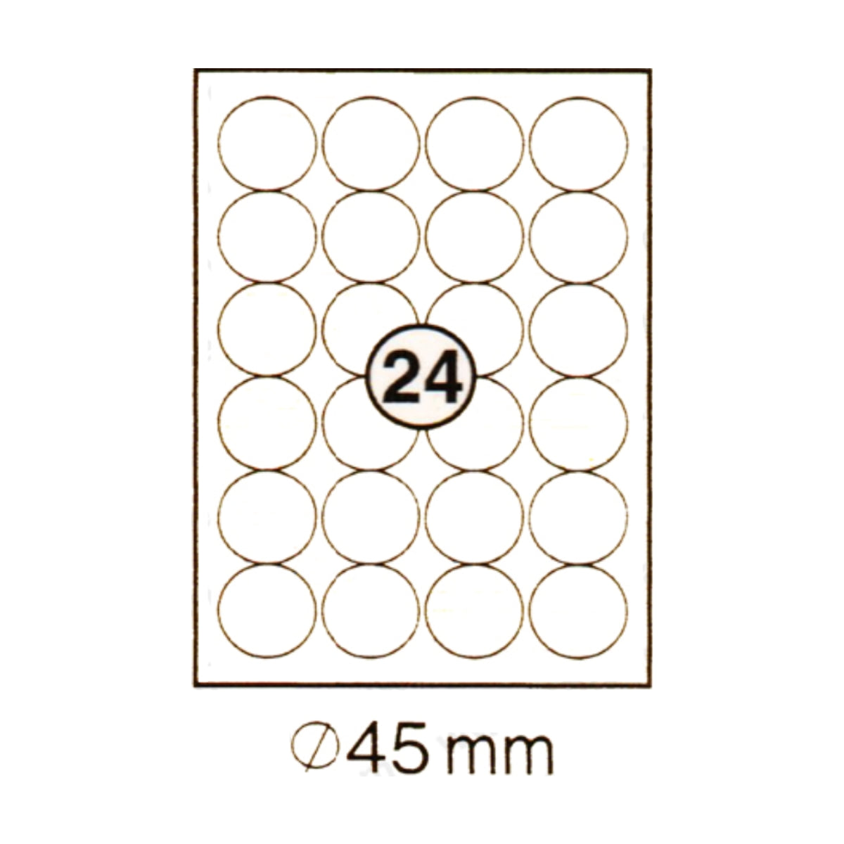 xel-lent 24 labels/sheet, round, diameter 45 mm, 100sheets/pack, White