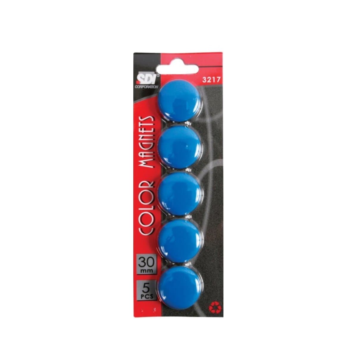 SDI Color Magnets, 30mm, 5/pack, available in Black, Blue, Orange, Red or White