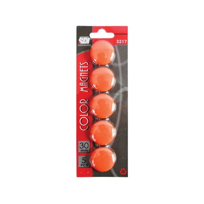 SDI Color Magnets, 30mm, 5/pack, available in Black, Blue, Orange, Red or White