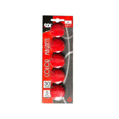 SDI Color Magnets, 30mm, 5/pack, available in Black, Blue, Orange, Red or White
