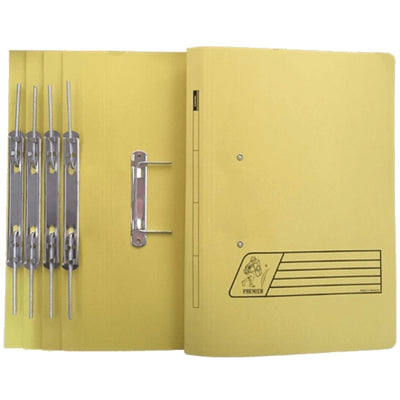 Premier Spring Transfer File, 300gsm, 5/pack, Yellow