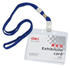 deli 5756 Soft PVC ID Pass Holder with Lanyard Blue