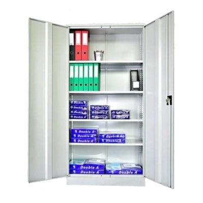 Hadid Steel Cupboard, 4 Shelves, Grey
