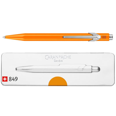 CARAN d'ACHE 849 Ballpoint Pen with Box, 0.25mm, Fluo Orange